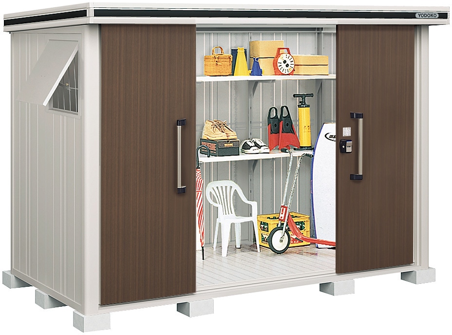 ヨド物置　エルモ　積雪型　間口２９１×奥行１５１×高さ２１２ｃｍ　カシミヤベージュ　ＬＭＤＳ－２９１５ＣＢ