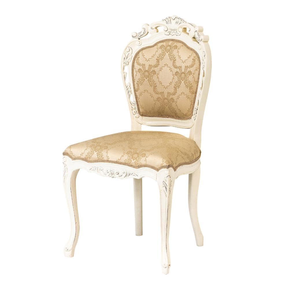 クロシオ　アンティーク調ダイニングチェア　フランシスカチェアー　肘なし　ホワイト