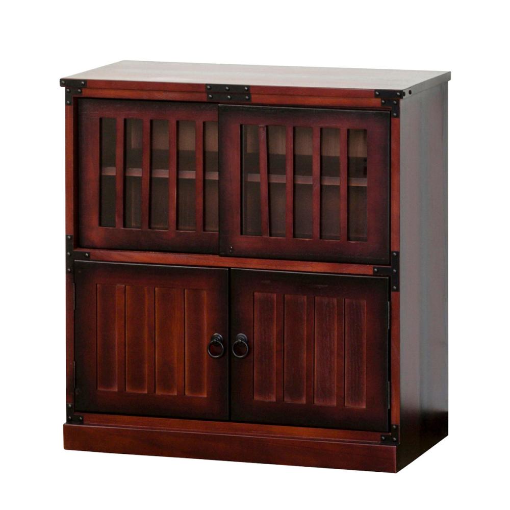 クロシオ　民芸調　水屋　食器棚　完成品