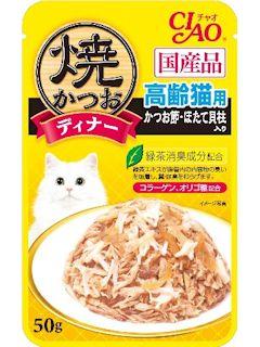いなば　ＣＩＡＯ（チャオ）　焼かつおディナー　高齢猫用　かつお節入り　５０ｇ