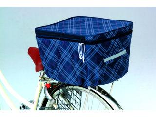 ２段式　後カゴカバー　チェックブルー　ＢＬ９０１８３