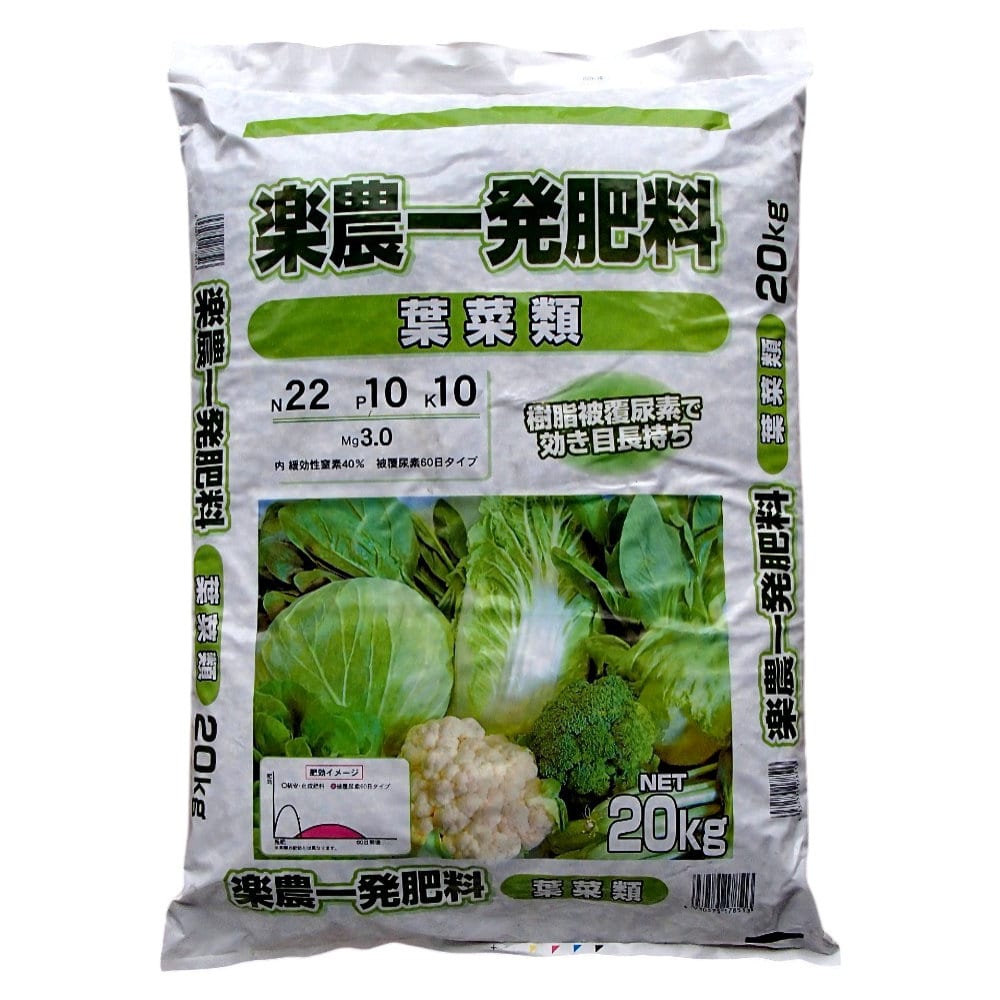 楽農一発肥料　葉菜類用　２２－１０－１０　２０ｋｇ
