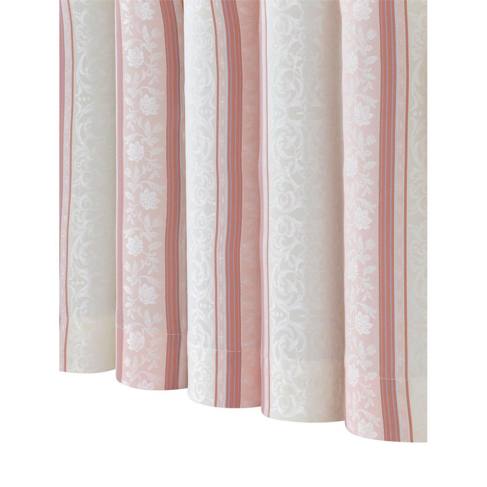 ドレープカーテン　アングル　遮光性・遮熱・裏地付き　ローズ　１００×１３５ｃｍ　２枚組