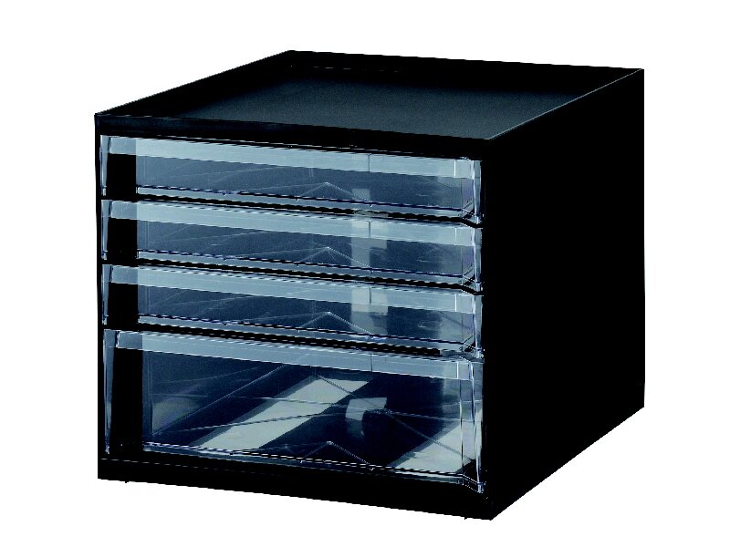 你的品牌名セレクト　レターケース４段　ブラック