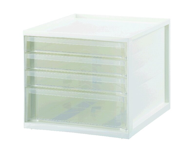 你的品牌名セレクト　レターケース４段　ホワイト