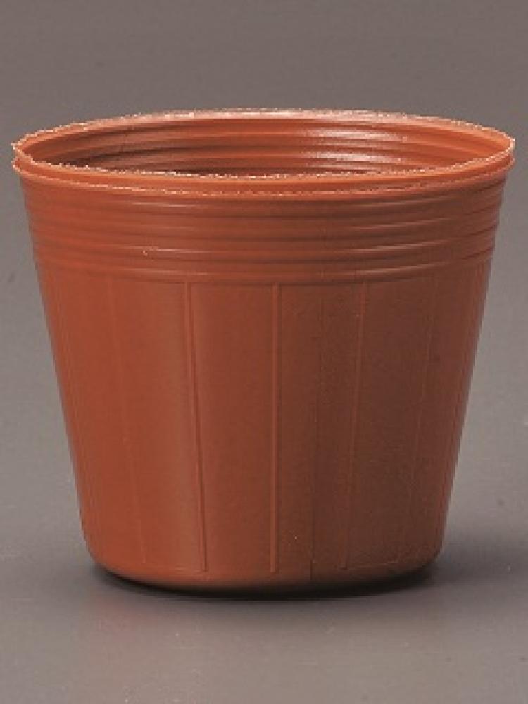カラーポット　１２ｃｍ　　茶色　１００Ｐ