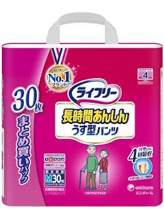ユニ・チャーム　ライフリー　長時間あんしん　うす型パンツ　Ｍ　３０枚入