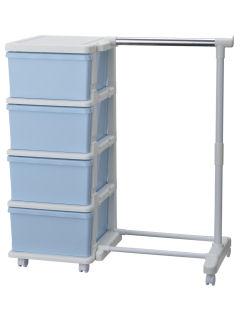 カラーシーズユニット４段　ハンガー付　ホワイトブルー
