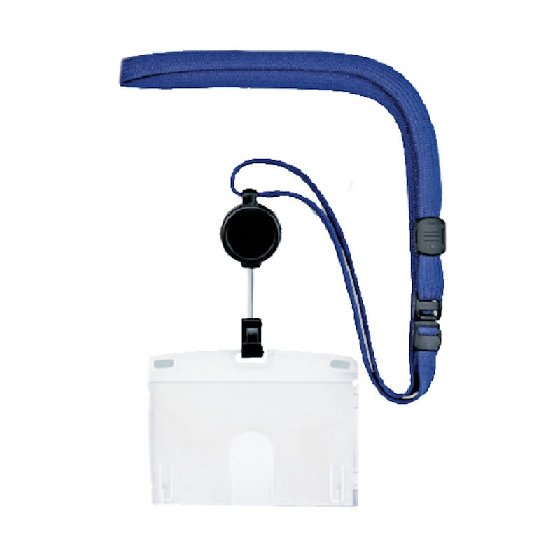 オープン　吊り下げ名札　リールハードＩＤカード　ブルー　ＮＬ－７Ｐ－ＢＵ