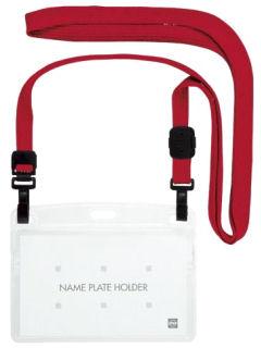 オープン　吊り下げ名札　ダブルフック式名刺サイズ　１Ｐ　赤