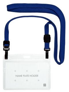 オープン　吊り下げ名札　ダブルフック式名刺サイズ　１Ｐ　青