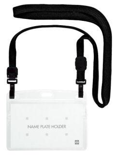 オープン　吊り下げ名札　ダブルフック式名刺サイズ　１Ｐ　黒