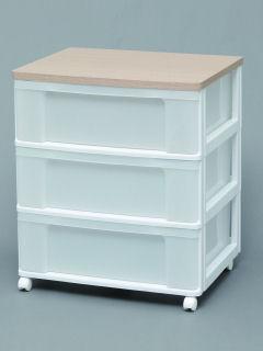 ウッドトップチェスト　Ｗ６５３Ｐ　ホワイト／フレンチオーク