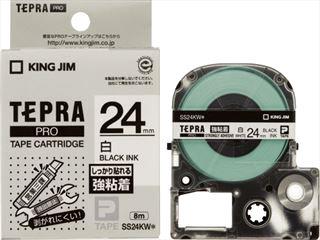 キングジム　テプラテープ強粘着　白２４ｍｍ　ＳＳ２４ＫＷ