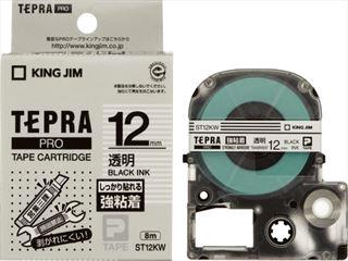 キングジム　テプラテープ強粘着　透明１２ｍｍ　ＳＴ１２ＫＷ