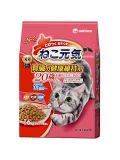 ユニ・チャーム　ねこ元気　腎臓の健康維持用　２０歳を過ぎてもすこやかに　まぐろ・かつお・白身魚入り　１．６ｋｇ