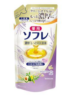 バスクリン　ソフレ入浴液　ホワイトフローラル　詰め替え　４００ｍＬ