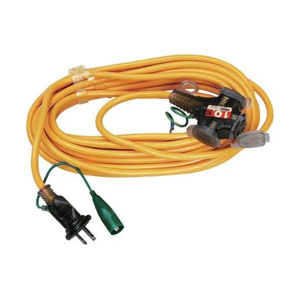 ハタヤ　２Ｐ接地付延長コード　１０ｍ　イエロー