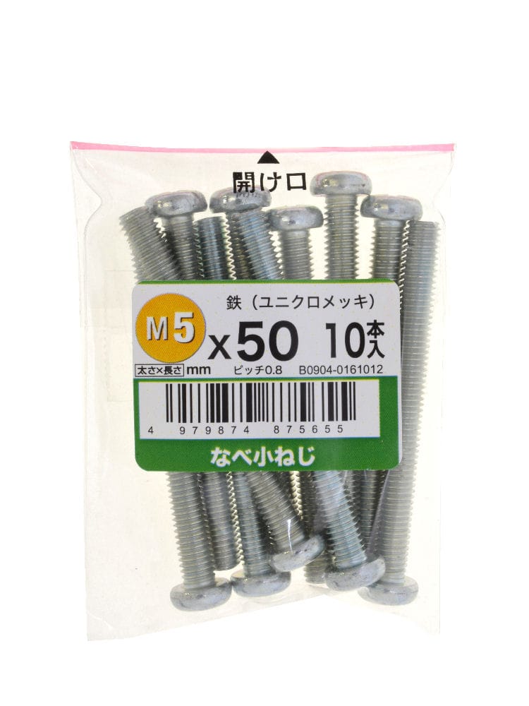 なべ小ネジユニクロ　１０個入　５×５０ｍｍ