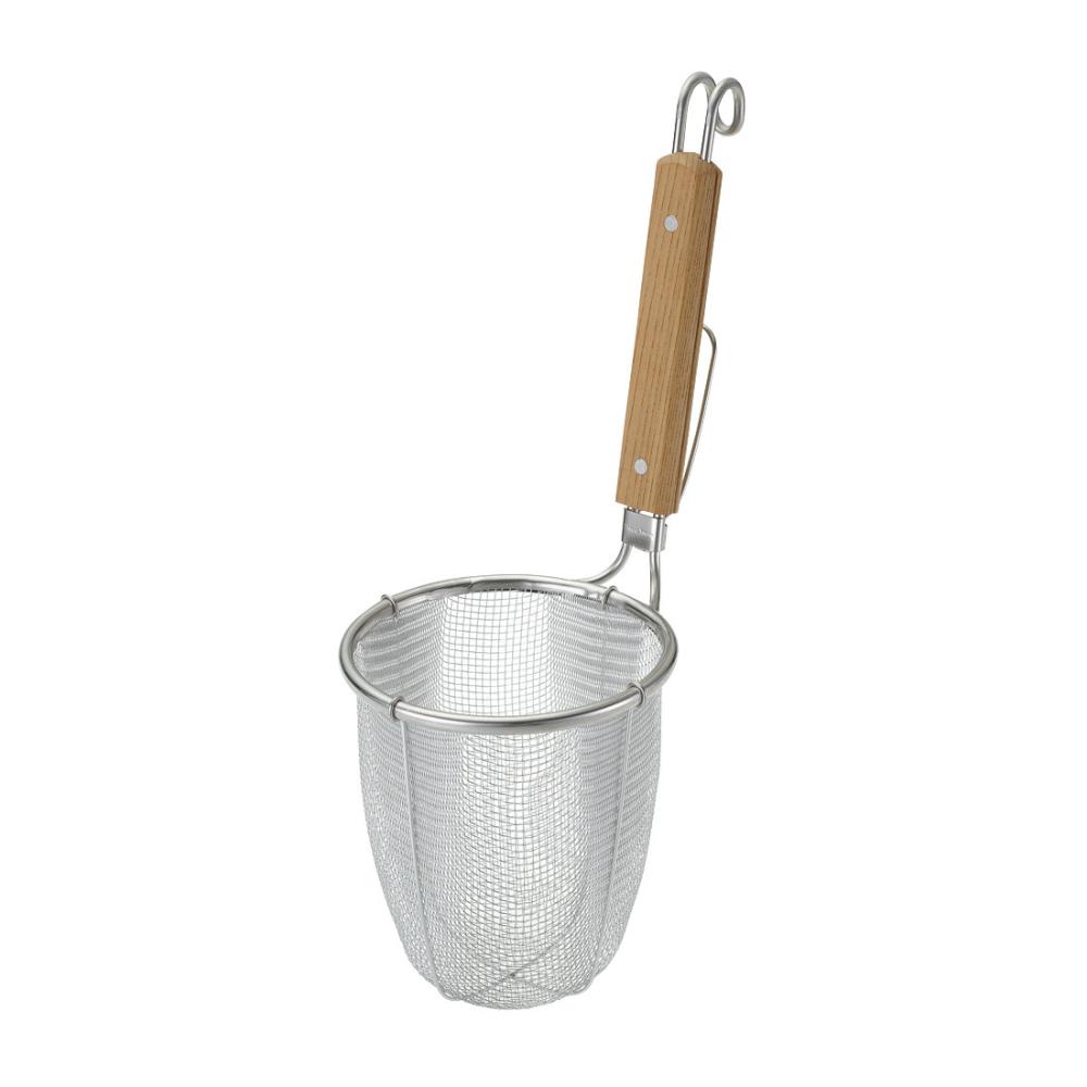 新越金網　ＴＳ　１８－８ステンレス　深型ラーメンパワーてぼ　丸底　１０１２７