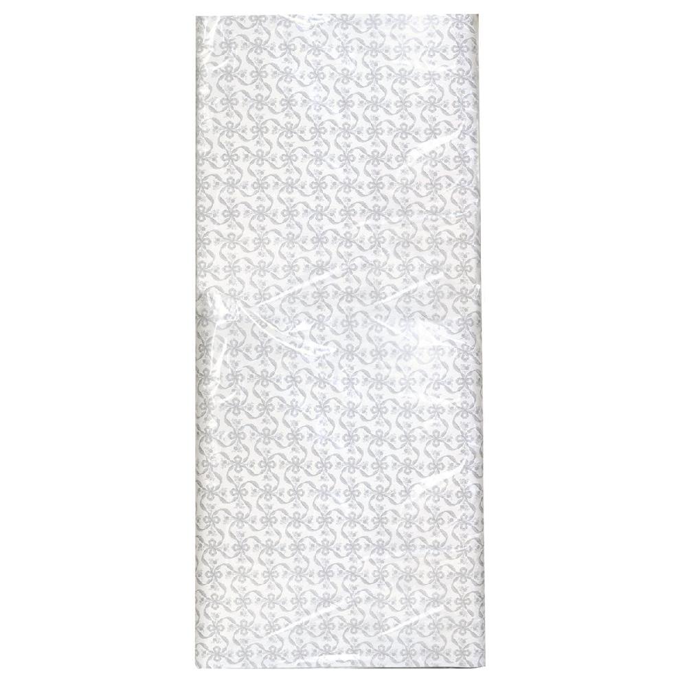 ササガワ　包装紙　フラールリボン　全判　白　銀　５０枚入り