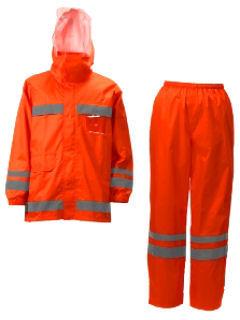 カジメイク　視認性レインスーツ　オレンジ　３Ｌ　３８１０