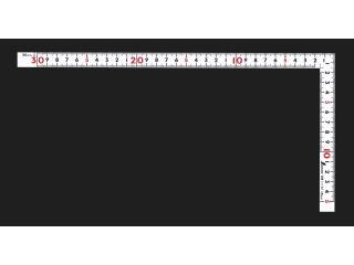 曲尺　ホワイト　同厚　３０ｃｍ　表裏同目