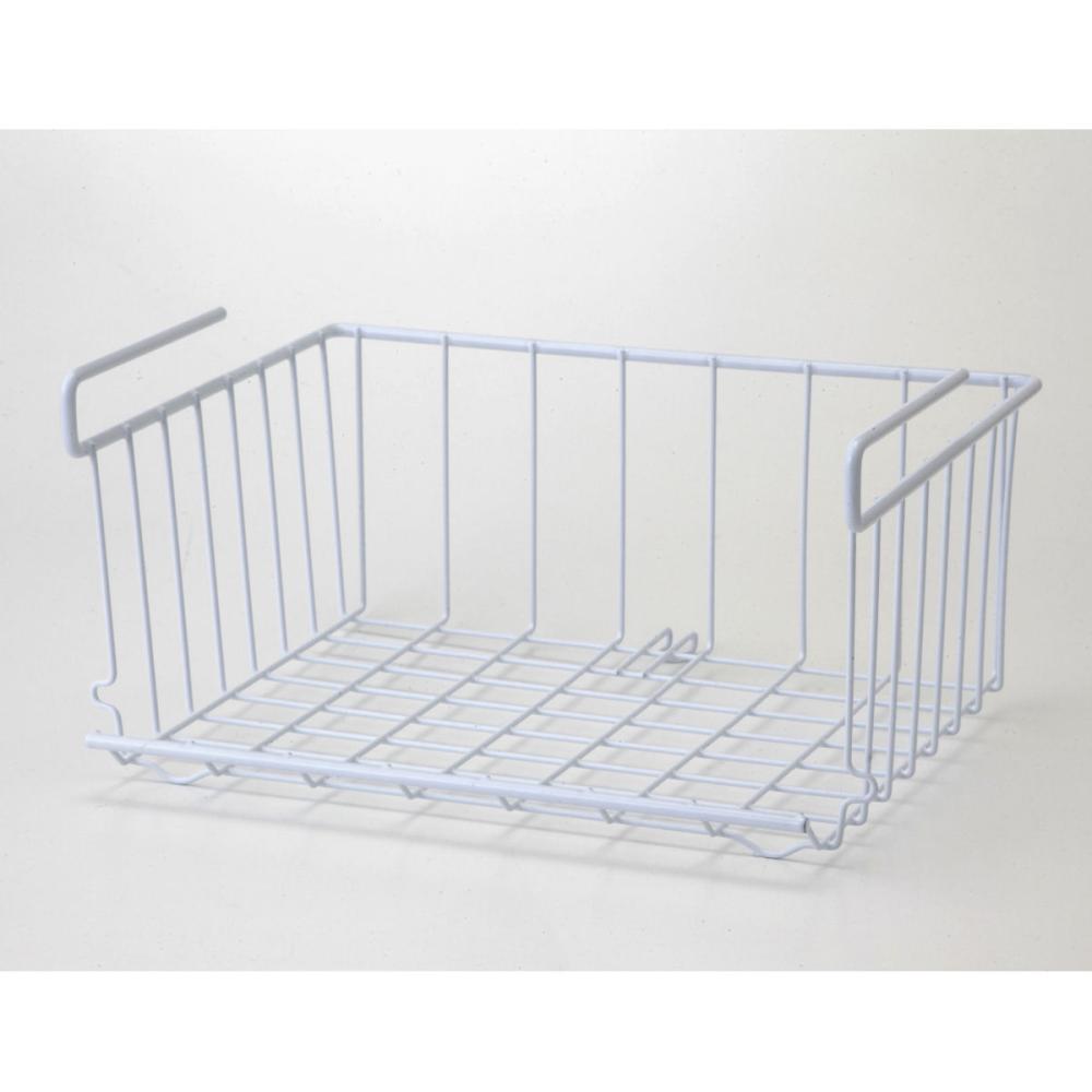積み重ねるワイヤーバスケット　深型　ホワイト