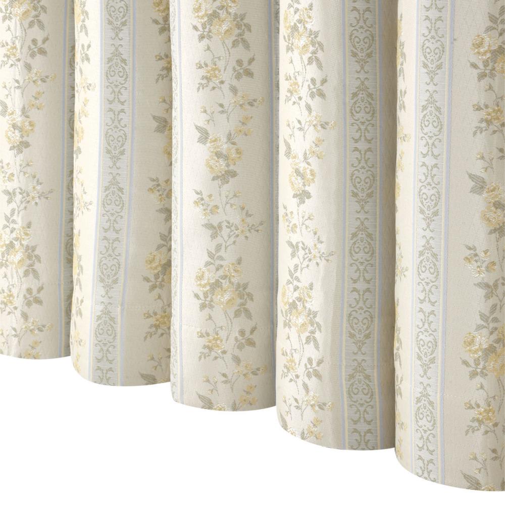 ドレープカーテン　エレンシア　遮光性・裏地付き　イエロー　１５０×２２０ｃｍ　１枚入り