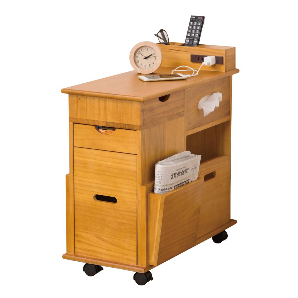 クロシオ　ソファーサイドすっ桐ワゴン　６４８３８