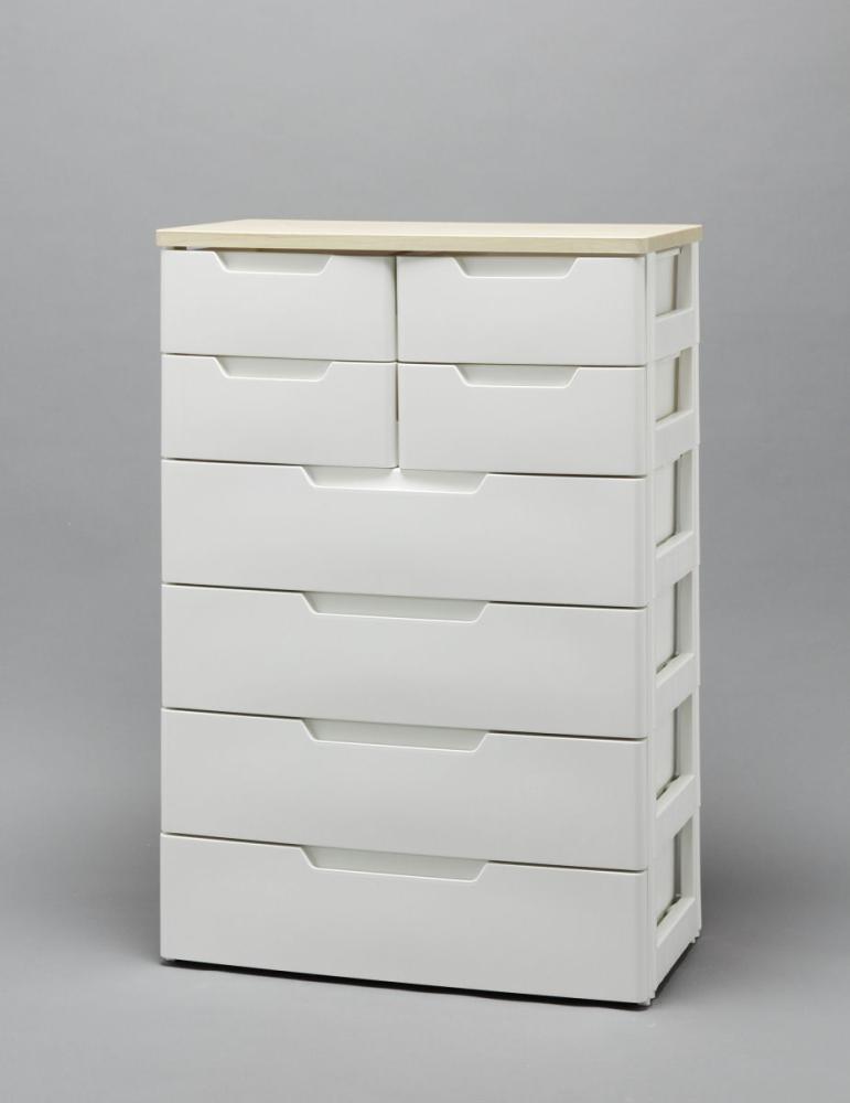 アイリスオーヤマ　ＭＵチェスト　６段　幅７２ｃｍ　ＭＵ－７２４４　ホワイト／ペアー