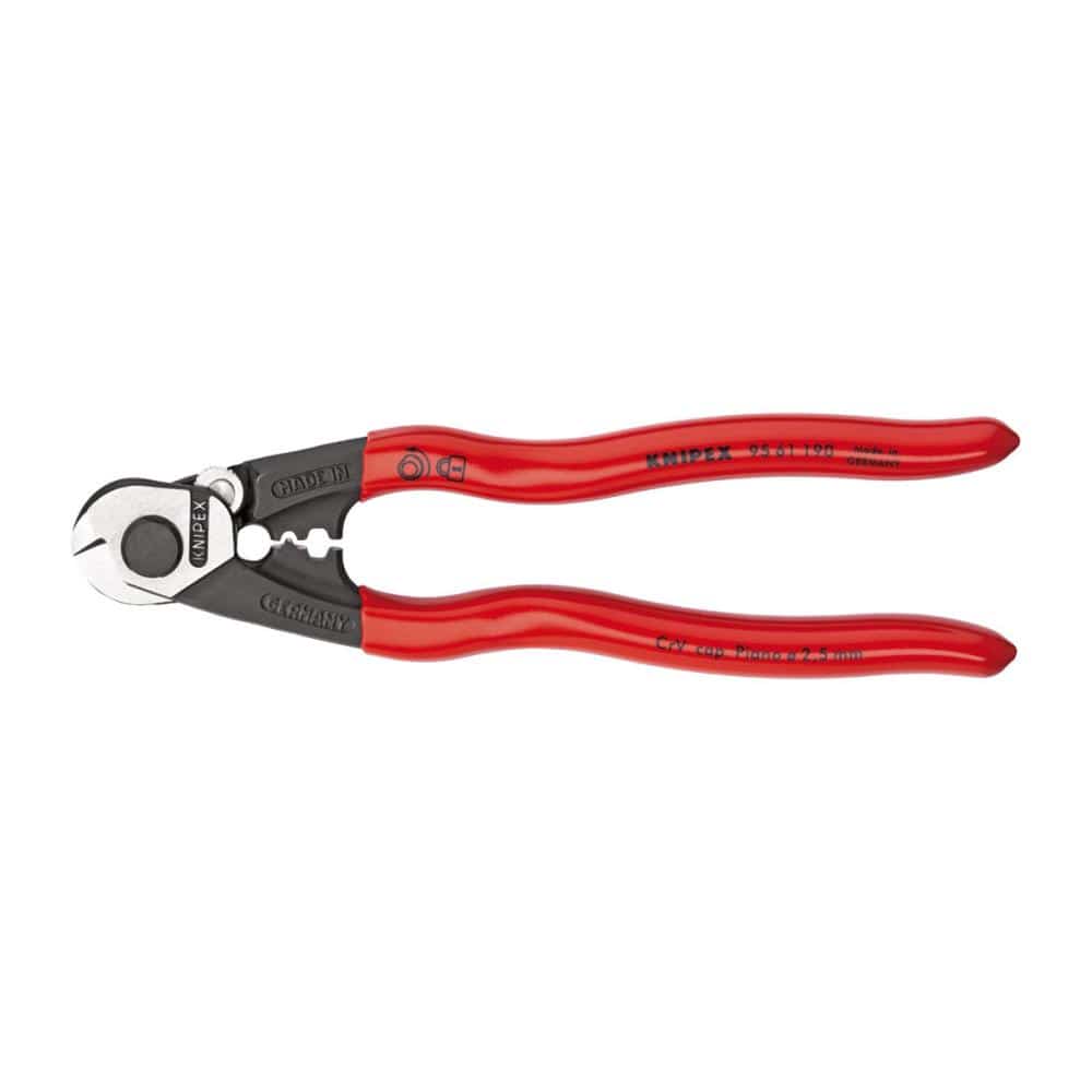 ＫＮＩＰＥＸ　ワイヤーロープカッター　１９０ｍｍ　プラスチックコーティングハンドル　９５６１－１９０