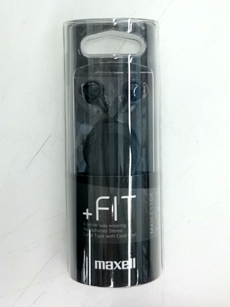 日立マクセル　カナル型ヘッドホン　リールタイプ　ＭＸＨ－Ｃ１１０Ｒ　ブラック