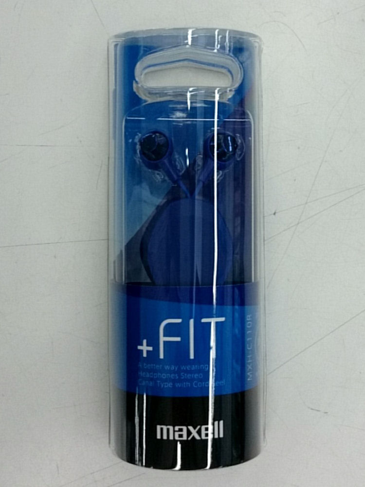 日立マクセル　カナル型ヘッドホン　リールタイプ　ＭＸＨ－Ｃ１１０Ｒ　ダークブルー