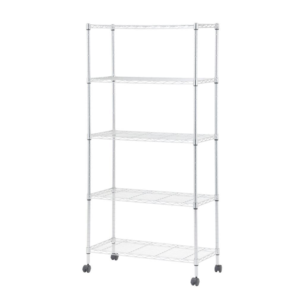 アテーナライフ　システムスリムラック　５段　ポール径１９ｍｍ　幅７５ｃｍ　高さ１５０ｃｍ　７５１５－５