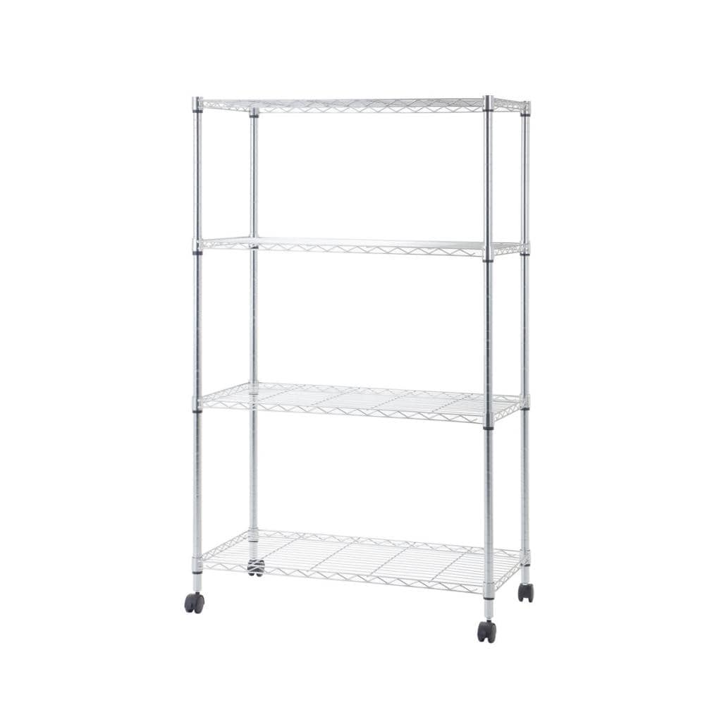 アテーナライフ　システムラック　４段　ポール径２５ｍｍ　幅９０×高さ１５０ｃｍ　棚板耐荷重６５ｋｇ