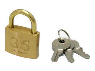 シリンダー南京錠　３５ｍｍ　鍵番指定　３本キー