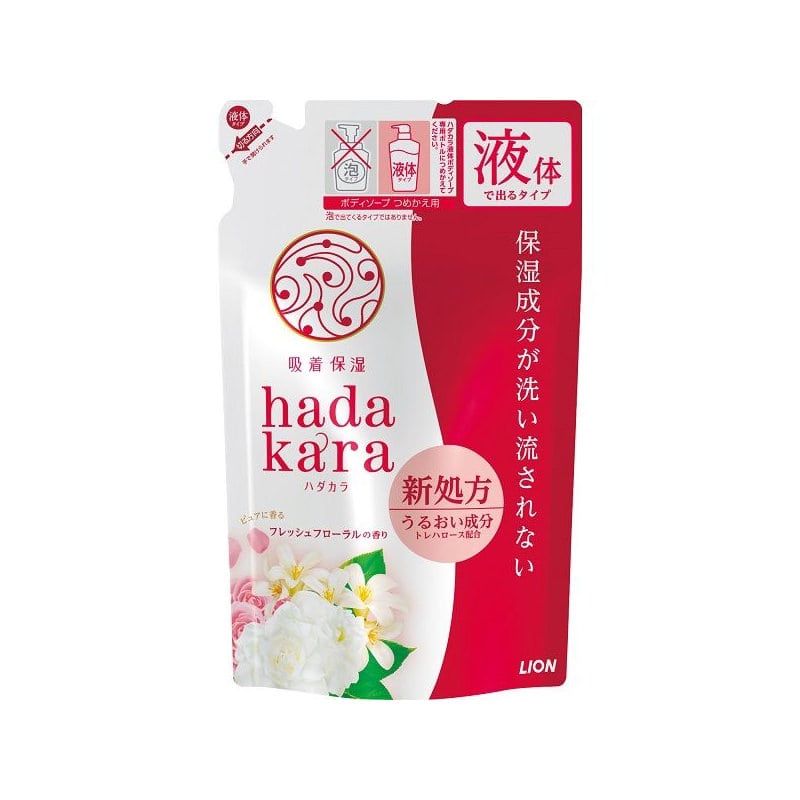 ライオン　ハダカラ（ｈａｄａｋａｒａ）　液体ボディソープ　フレッシュフローラルの香り　詰め替え用　３６０ｍＬ