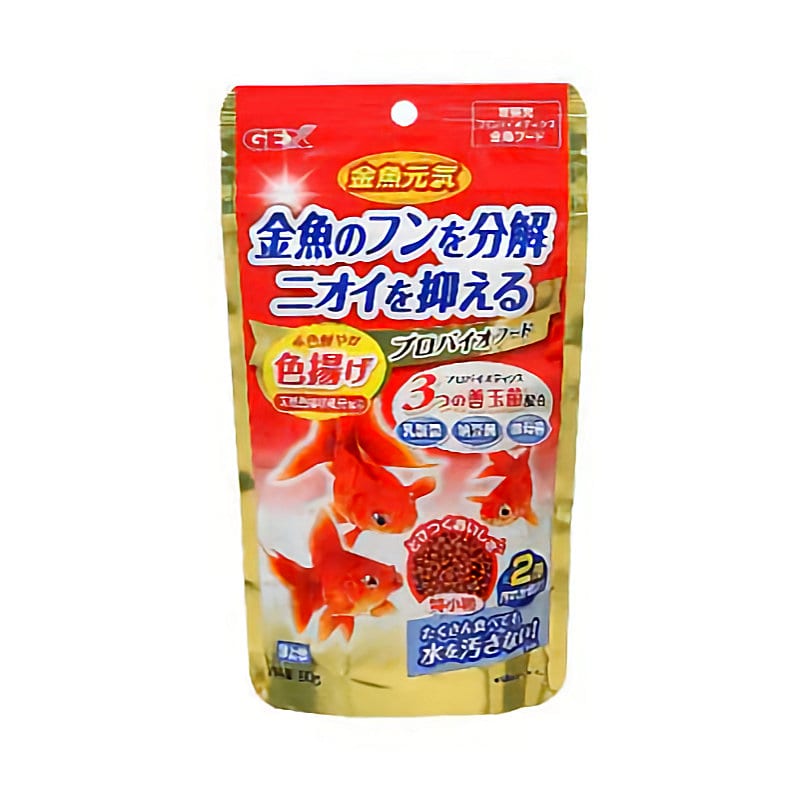 ジェックス（ＧＥＸ）　金魚元気プロバイオフード色揚げ　８０ｇ