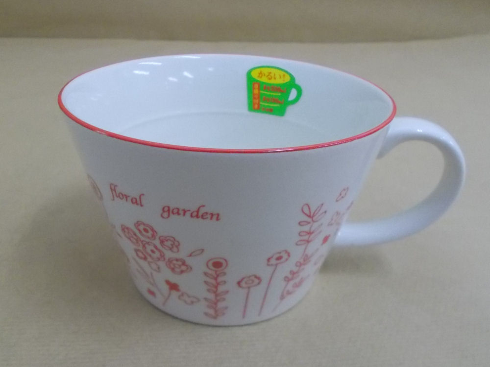 軽量スープカップ　フローラルガーデン　赤