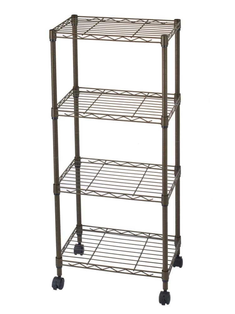 アテーナライフ　カラーラック　４段　ポール径１９ｍｍ　幅４５ｃｍ　高さ１０４ｃｍ　ブラウン