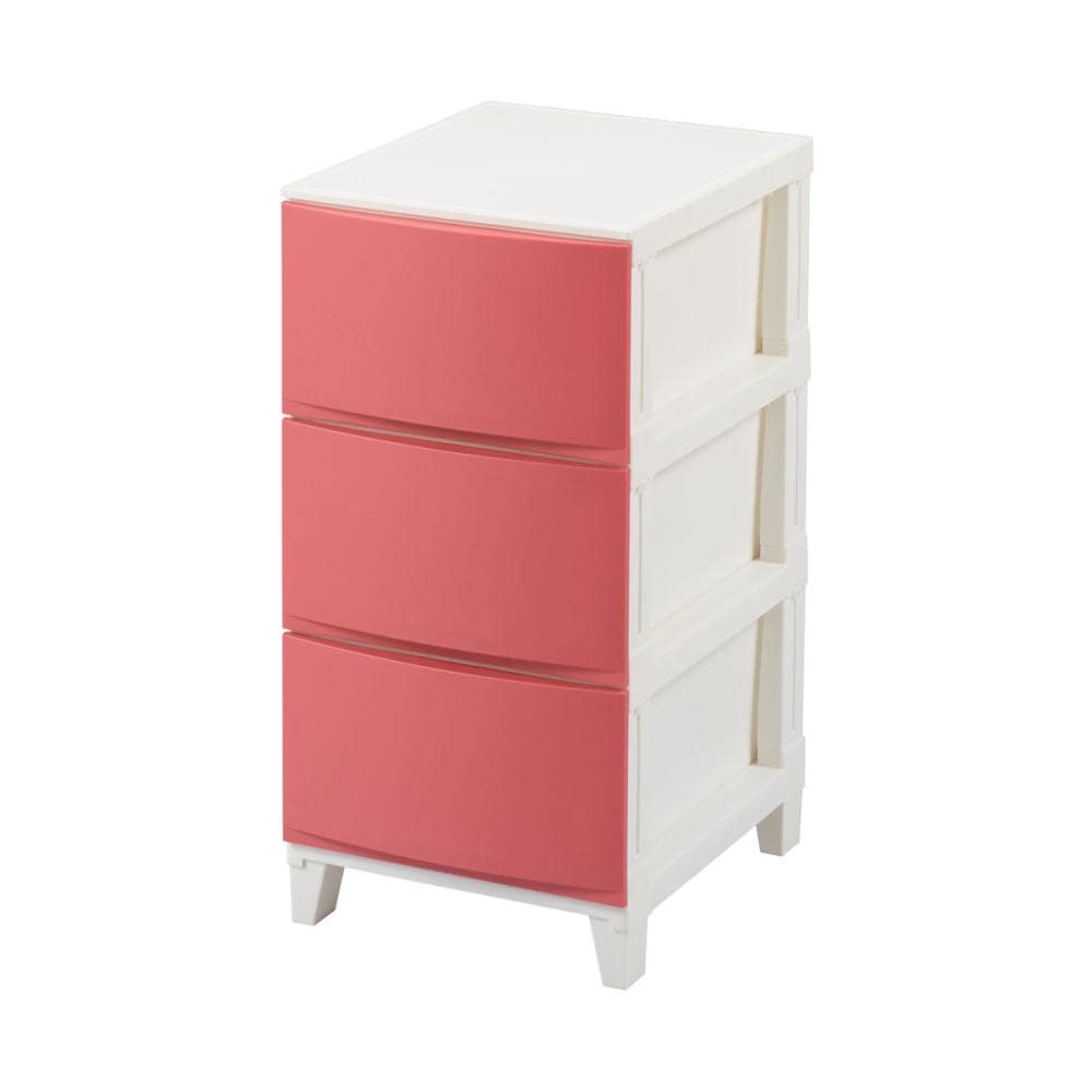 サンカ　チェスト　ルームスシェード　スリム３段　サンドピンク　ＲＳＤ－Ｓ３４３ＳＰ