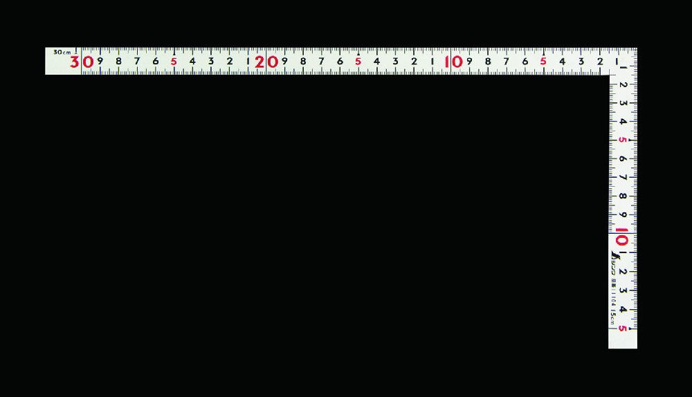 シンワ　曲尺　ホワイト　同厚　３０ｃｍ／１尺　併用目盛