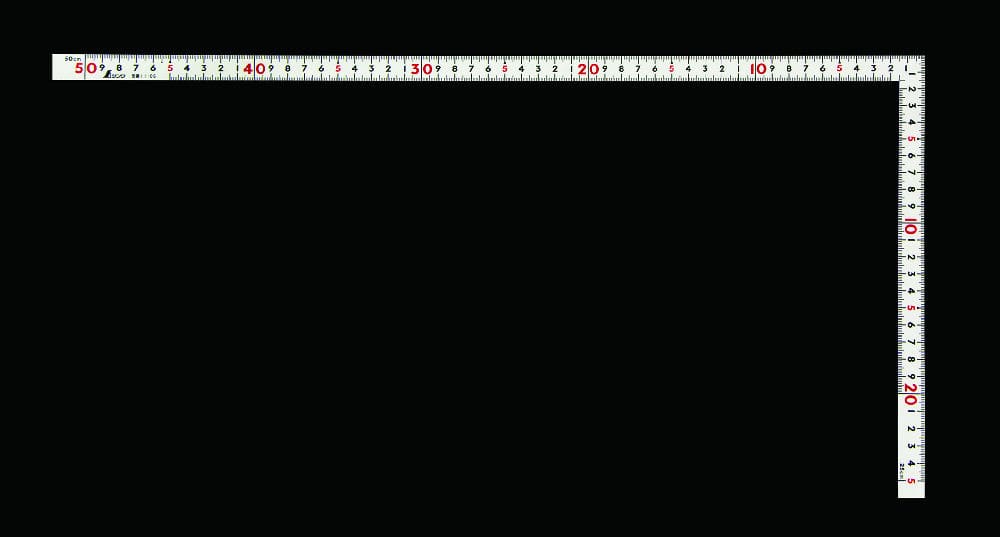 シンワ　曲尺　ホワイト　同厚　５０ｃｍ／１尺６寸　併用目盛