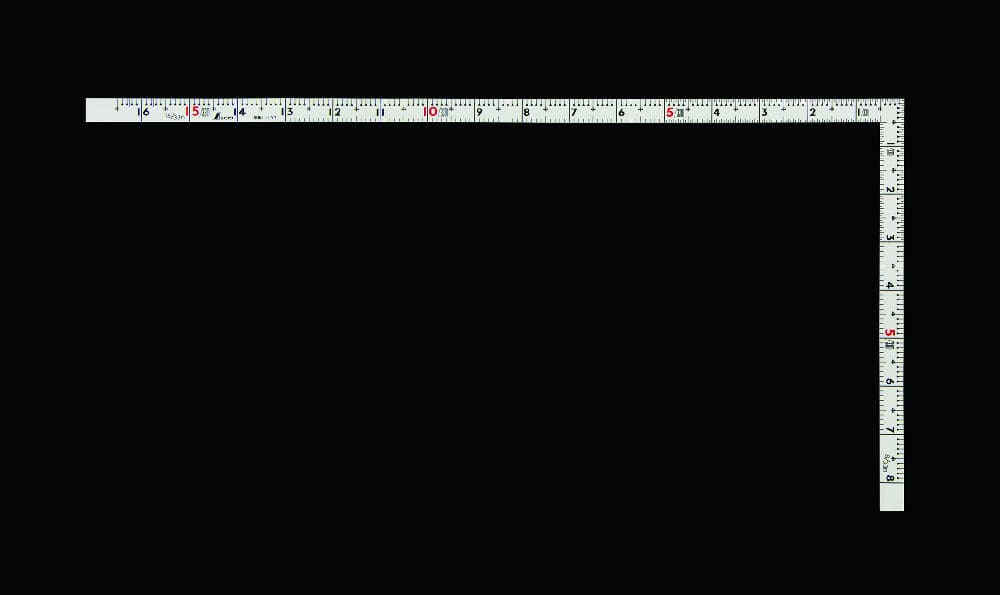 シンワ　曲尺　ホワイト　同厚　１尺６寸／５０ｃｍ　併用目盛