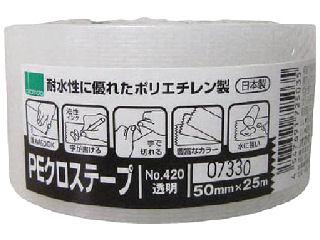 オカモトＰＥクロステープ　＃４２０　２５ｍ　透明