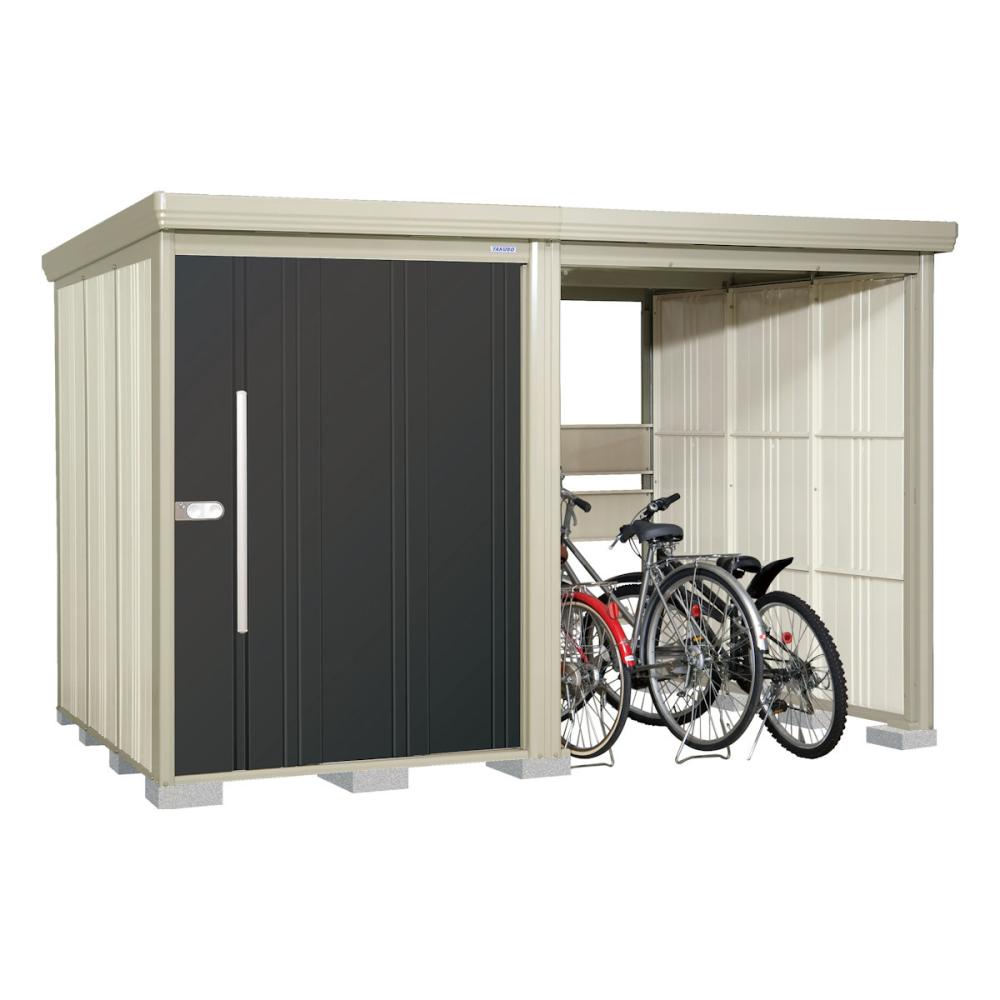 タクボ物置　Ｍｒ．ストックマン　プラスアルファ　間口３３５×奥行２２９ｃｍ　駐輪部間口１８３ｃｍ　一般型・標準屋根　カーボンブラウン　ＴＰ－３３Ｒ２２Ｂ