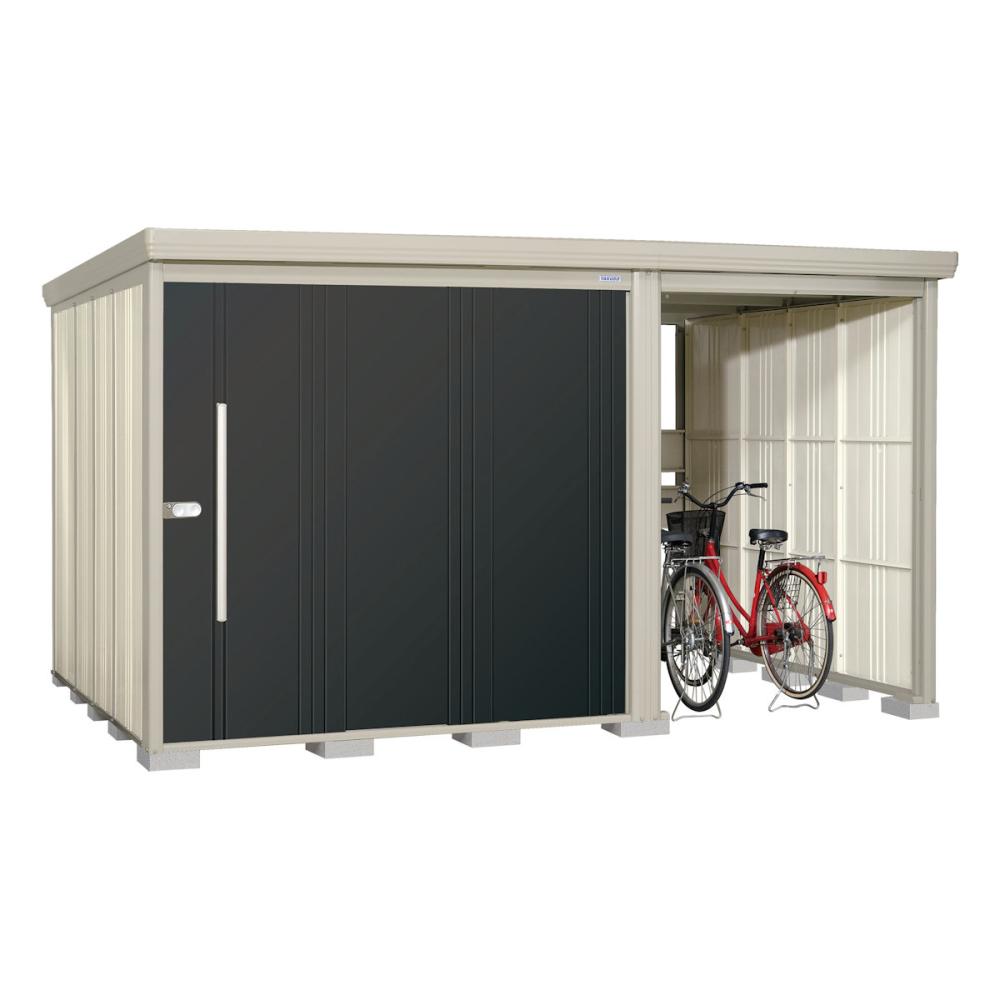 タクボ物置　Ｍｒ．ストックマン　プラスアルファ　間口３７２×奥行２６２ｃｍ　駐輪部間口１５０ｃｍ　一般型・結露減少屋根　トロピカルオレンジ　ＴＰ－Ｚ３７２６Ｔ