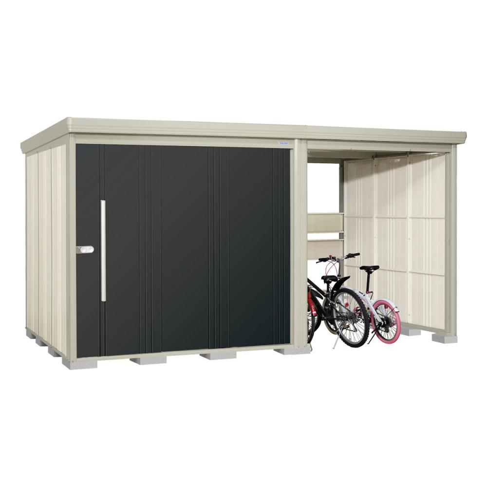 タクボ物置　Ｍｒ．ストックマン　プラスアルファ　間口４０５×奥行２２９ｃｍ　駐輪部間口１８３ｃｍ　一般型・標準屋根　トロピカルオレンジ　ＴＰ－４０Ｒ２２Ｔ