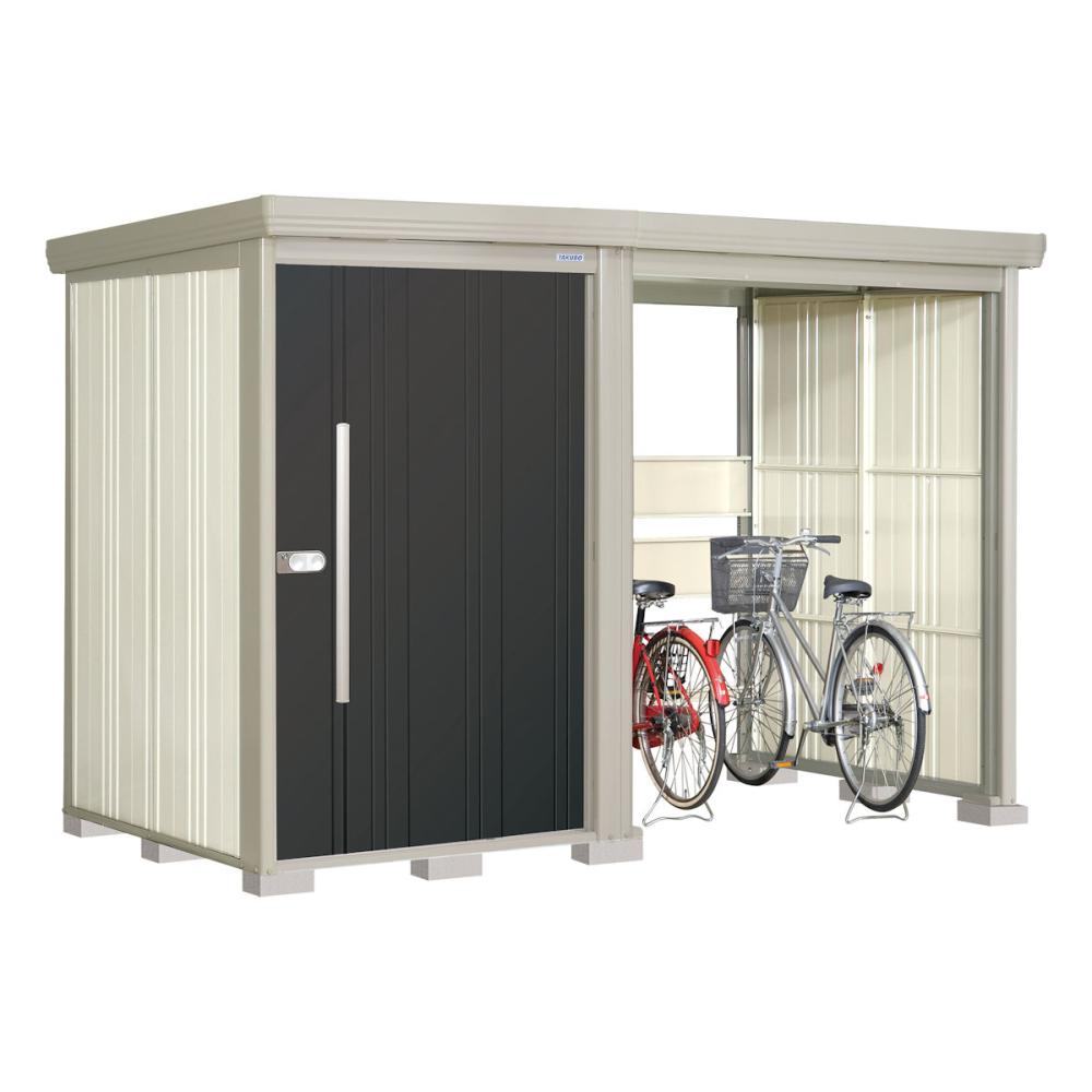 タクボ物置　Ｍｒ．ストックマン　プラスアルファ　間口３１６×奥行１５９ｃｍ　駐輪部間口１８３ｃｍ　一般型・結露減少屋根　カーボンブラウン　ＴＰ－Ｚ３１Ｒ１５Ｂ